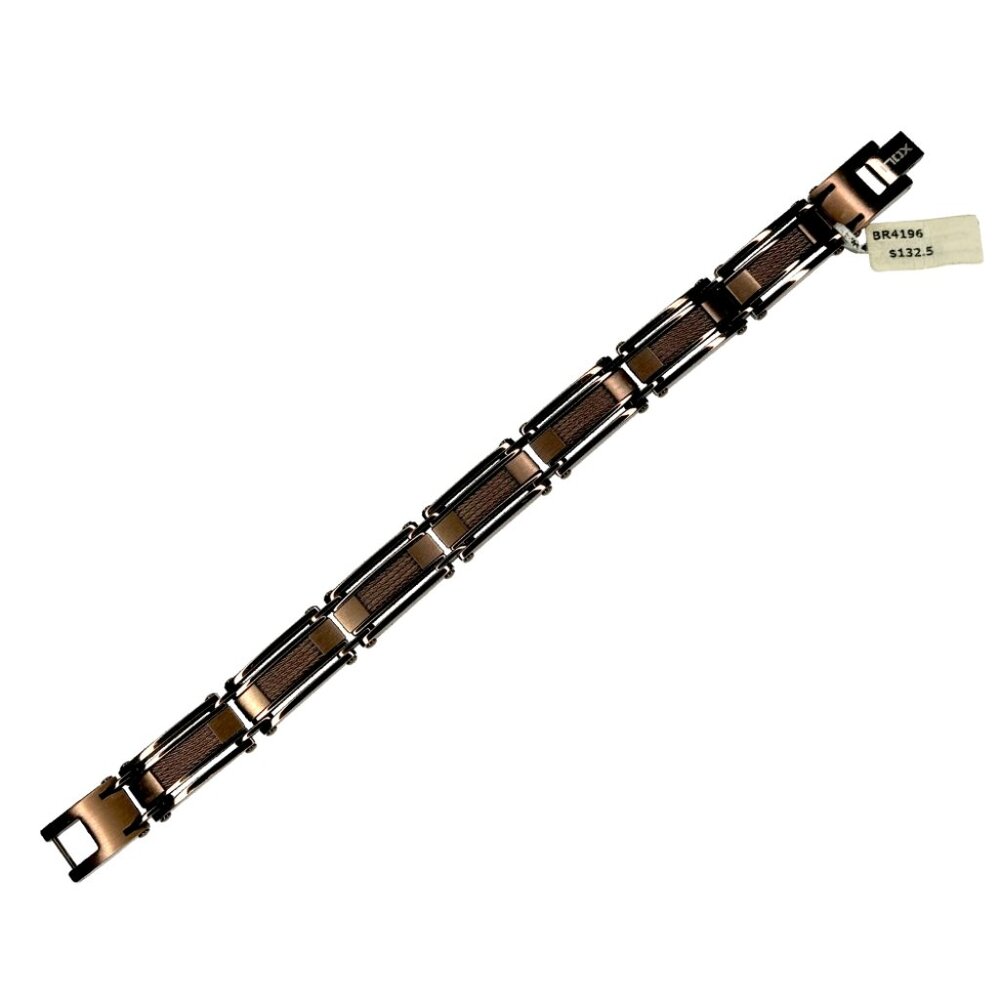 Inox Men's Stainless Steel Copper Link Bracelet